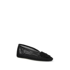Ganni Black Polyethylene Ballet Flats