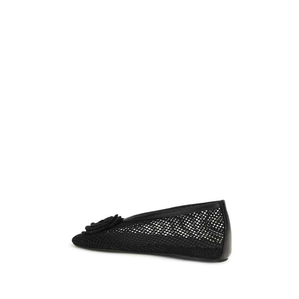Ganni Black Polyethylene Ballet Flats