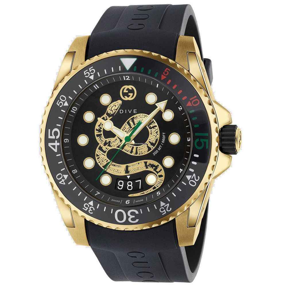 Gucci Black Rubber Sport Watch