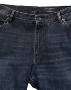 Dolce & Gabbana Dark Blue Washed MidWaist Straight Denim Jeans