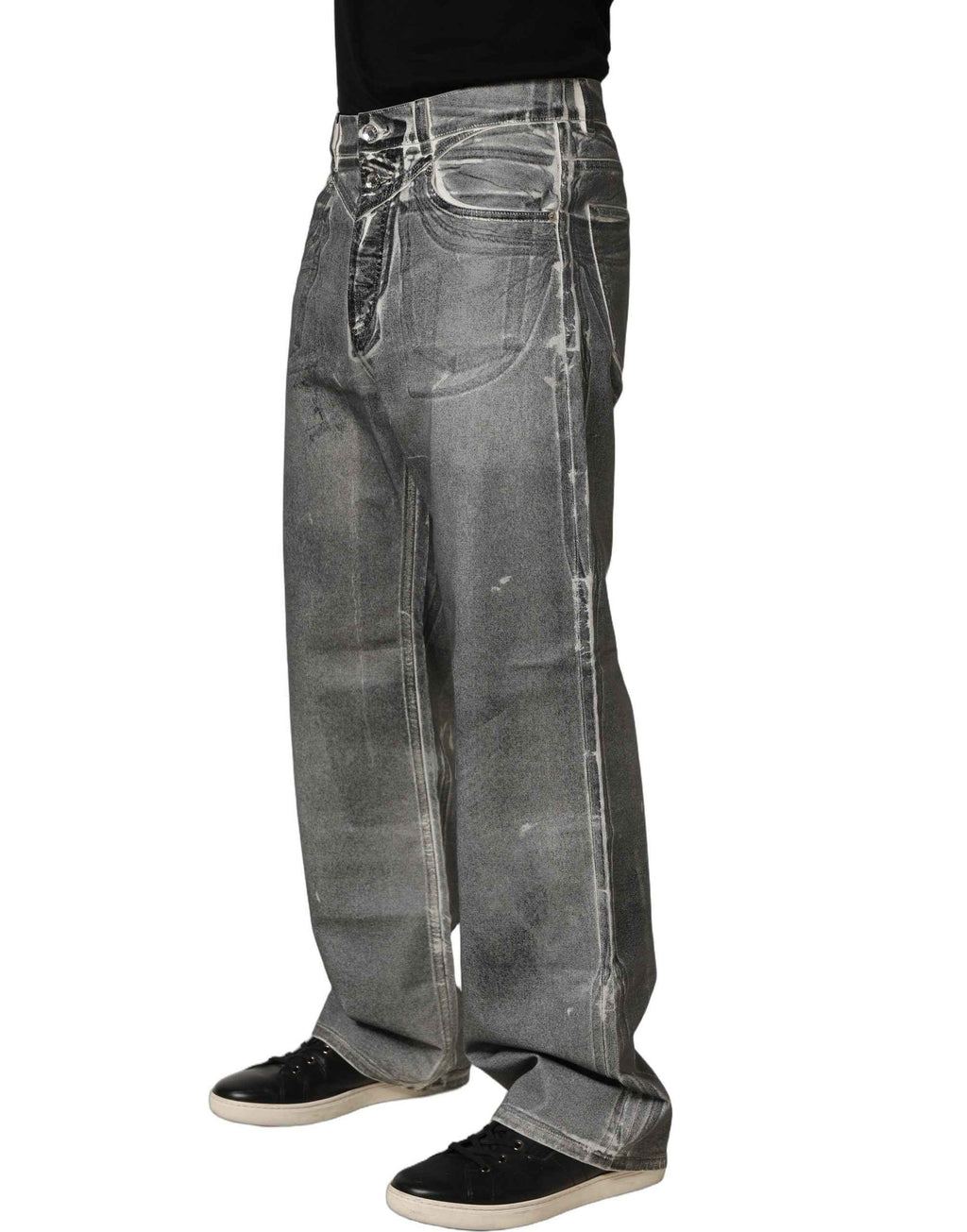 Dolce & Gabbana Grey Washed Mid Waist Straight Denim Jeans