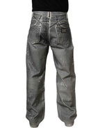 Dolce & Gabbana Grey Washed Mid Waist Straight Denim Jeans