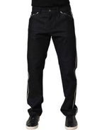 Dolce & Gabbana Black Cotton Mid Waist Classic Men Denim Jeans