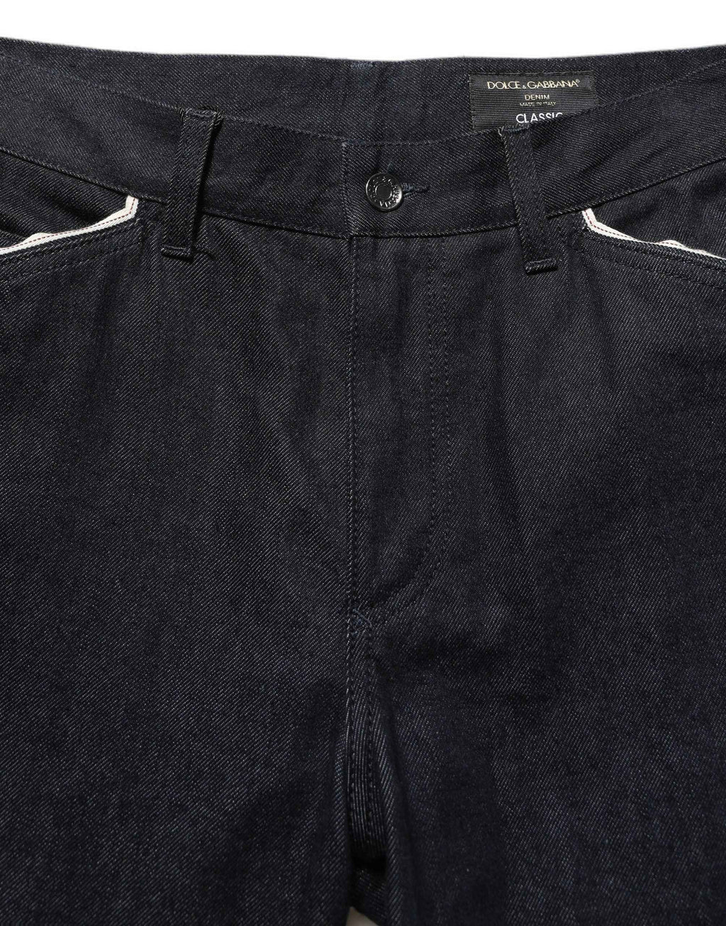 Dolce & Gabbana Black Cotton Mid Waist Classic Men Denim Jeans