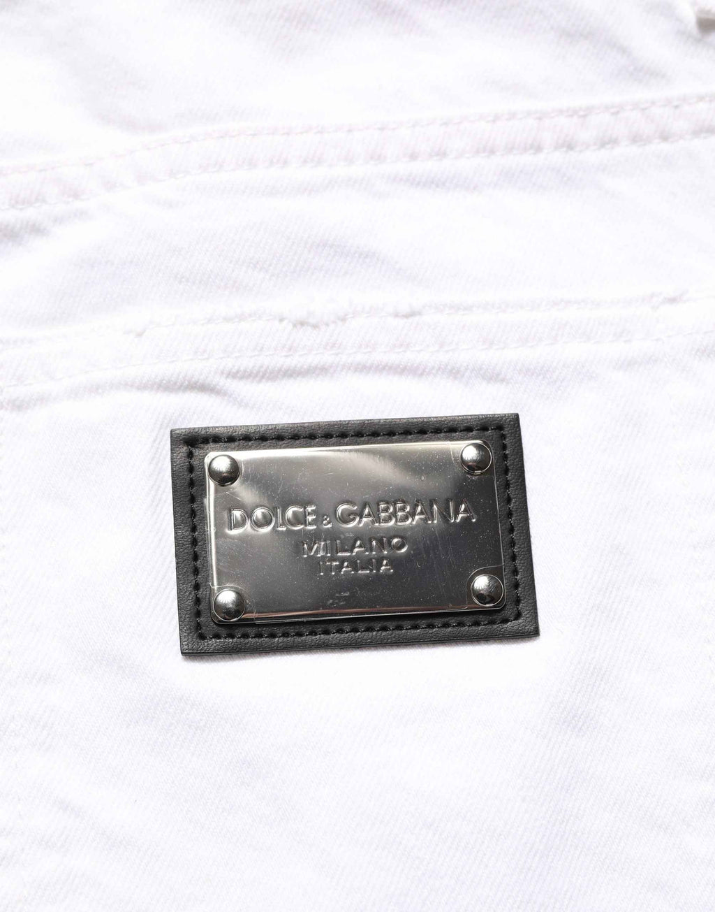 Dolce & Gabbana White Cotton Ripped Slim Fit Men Denim Jeans