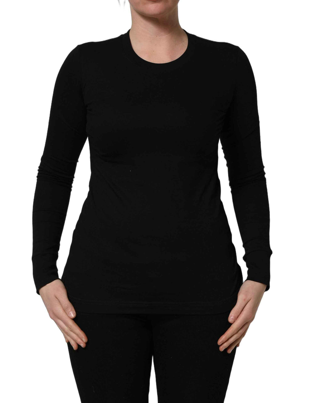 Dolce & Gabbana Black Long Sleeves Crew Neck Pullover Sweater
