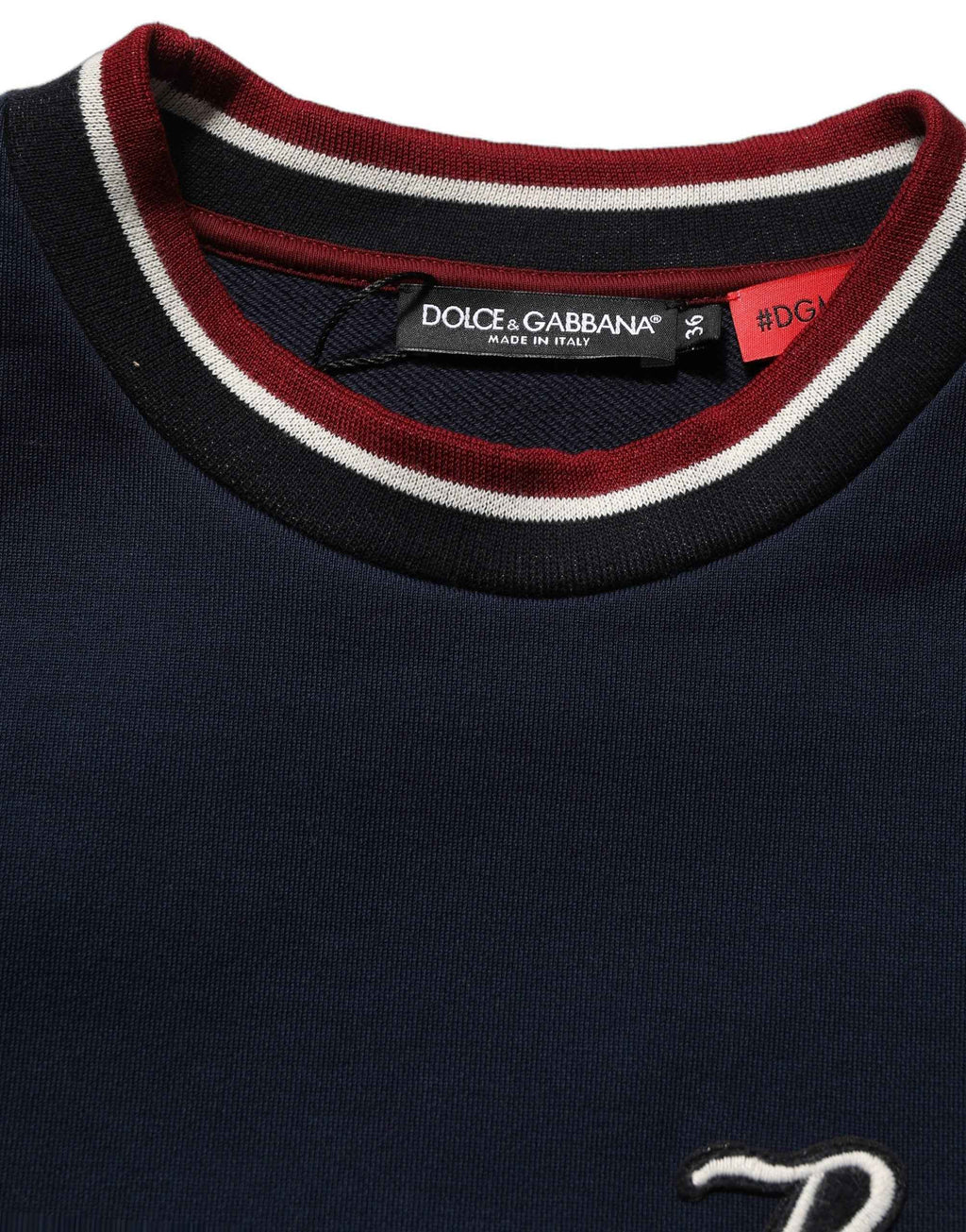 Dolce & Gabbana Blue Red Paneled 'Royals' Patch Sweatshirt Sweater