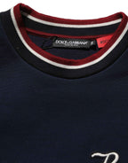 Dolce & Gabbana Blue Red Paneled 'Royals' Patch Sweatshirt Sweater