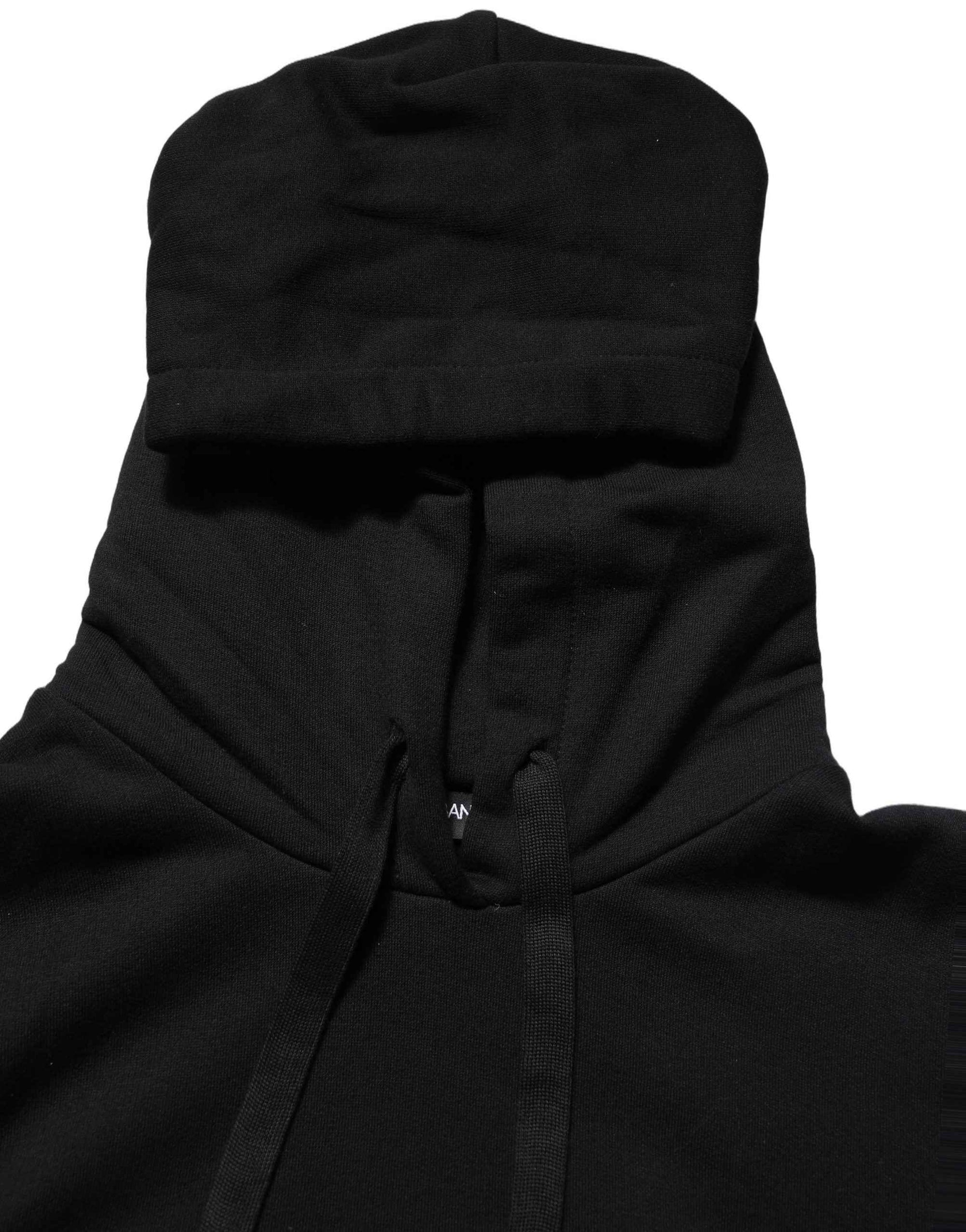 Dolce & Gabbana BlackWhite Appliqué Hooded Sweatshirt Sweater