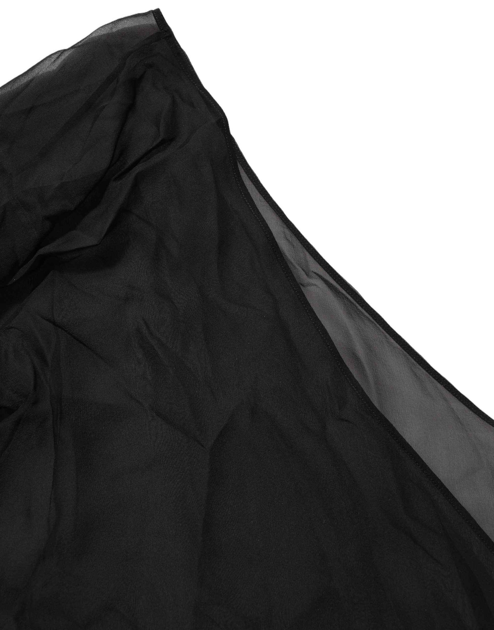 Dolce & Gabbana Black Wrap Sheer Chiffon One Shoulder Top