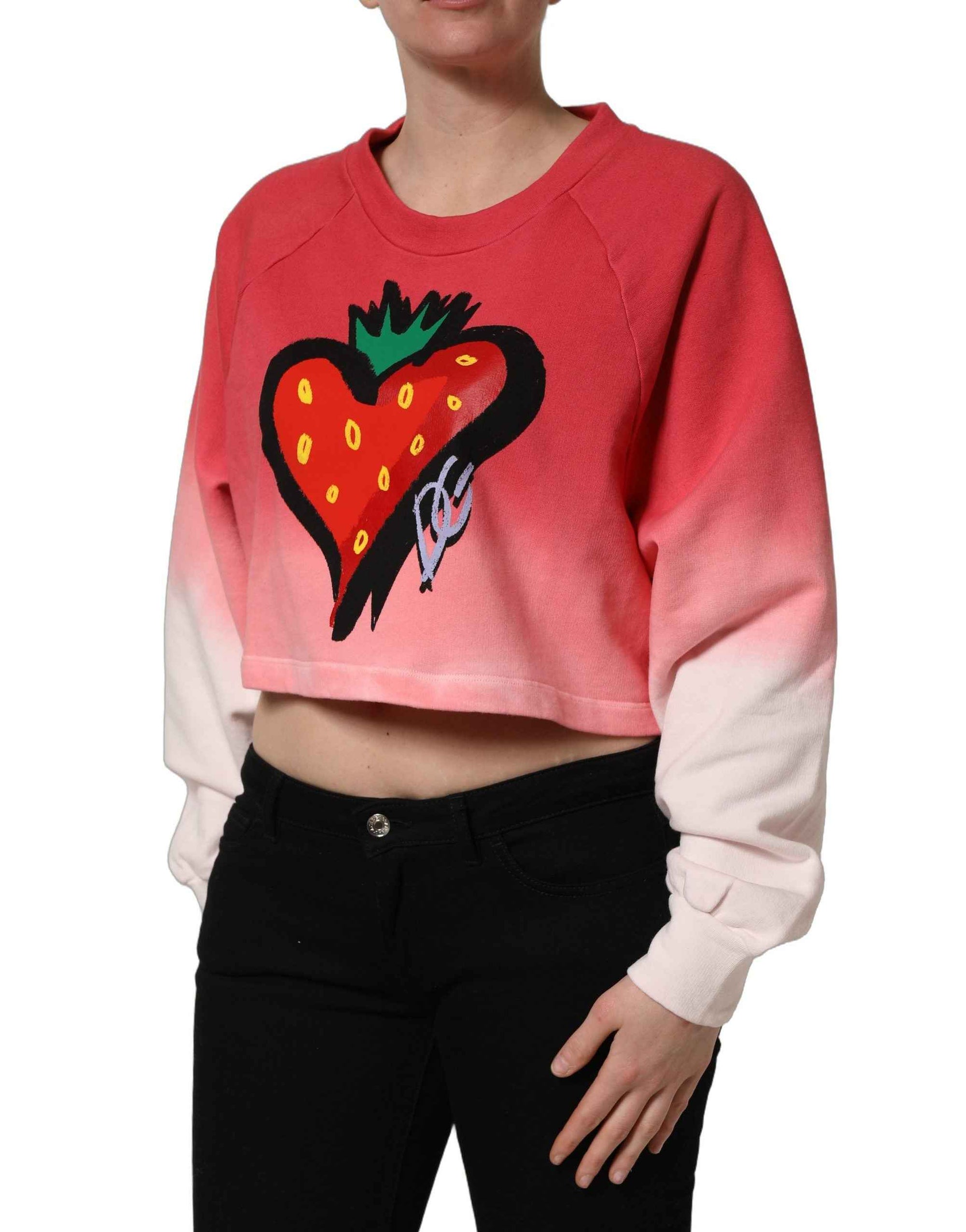 Dolce & Gabbana Multicolor StrawberryPrint Sweatshirt Sweater
