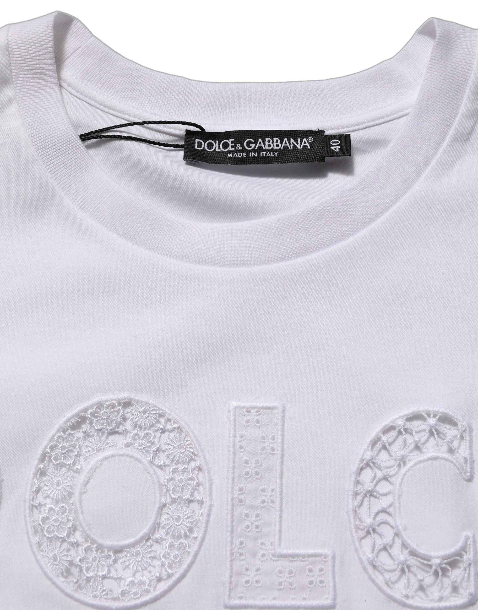 Dolce & Gabbana White Logo Round Neck Sleeveless T-shirt