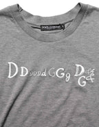 Dolce & Gabbana Gray Logo Embroidery Short Sleeve T-shirt