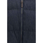 Brunello Cucinelli Blue Cotton Shell Jacket