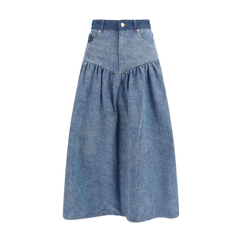 Ganni Blue Denim Skirt