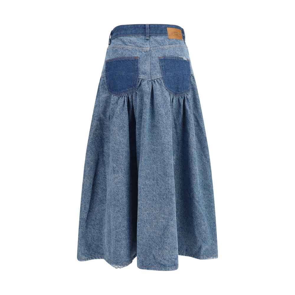 Ganni Blue Denim Skirt