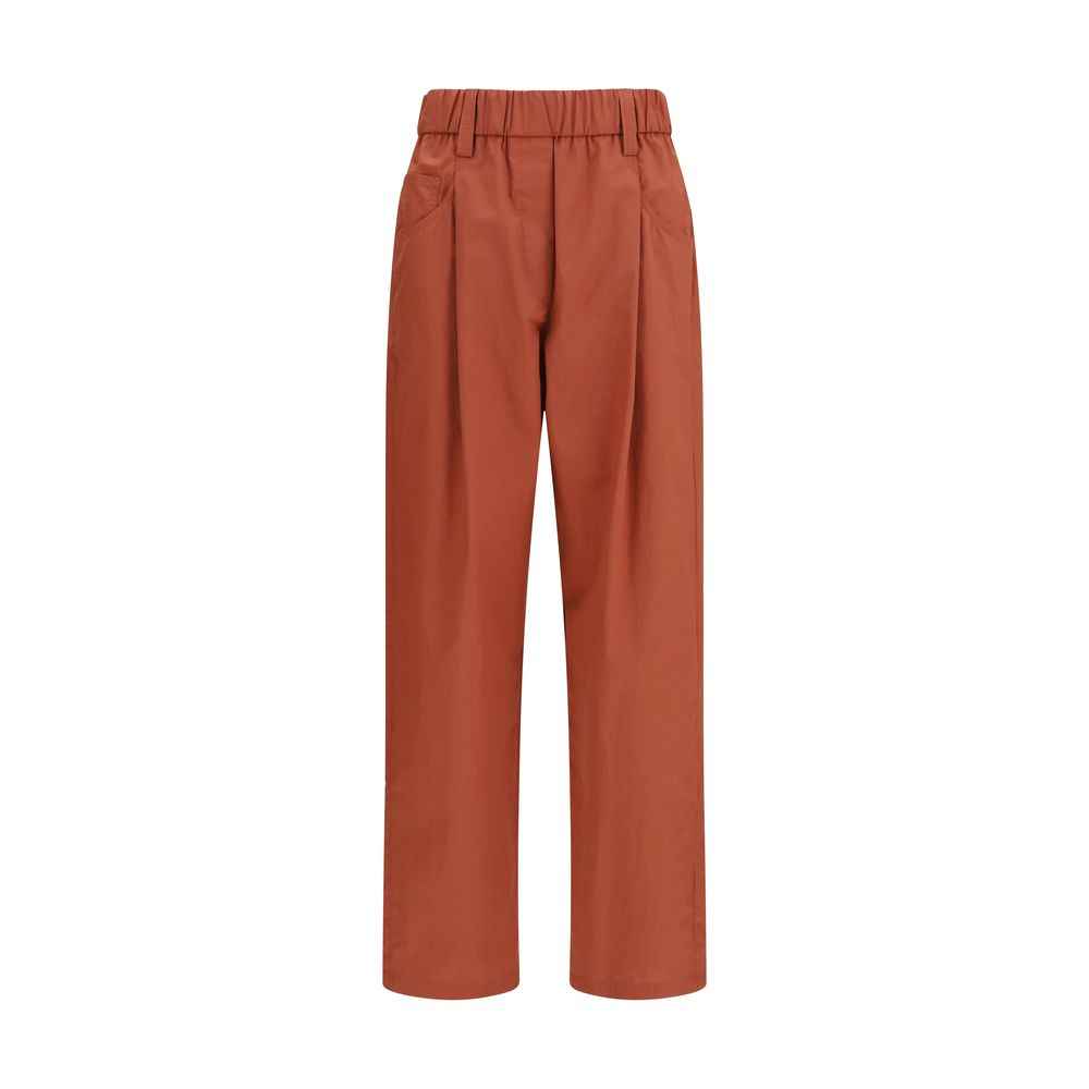 Brunello Cucinelli Orange Cotton Casual Pants