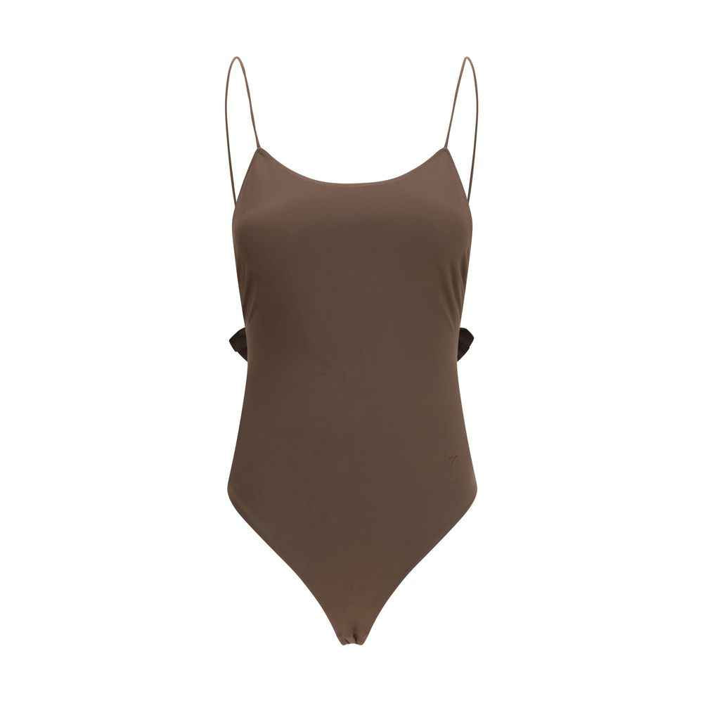 Jacquemus Brown Polyamide One-Piece Swimsuit