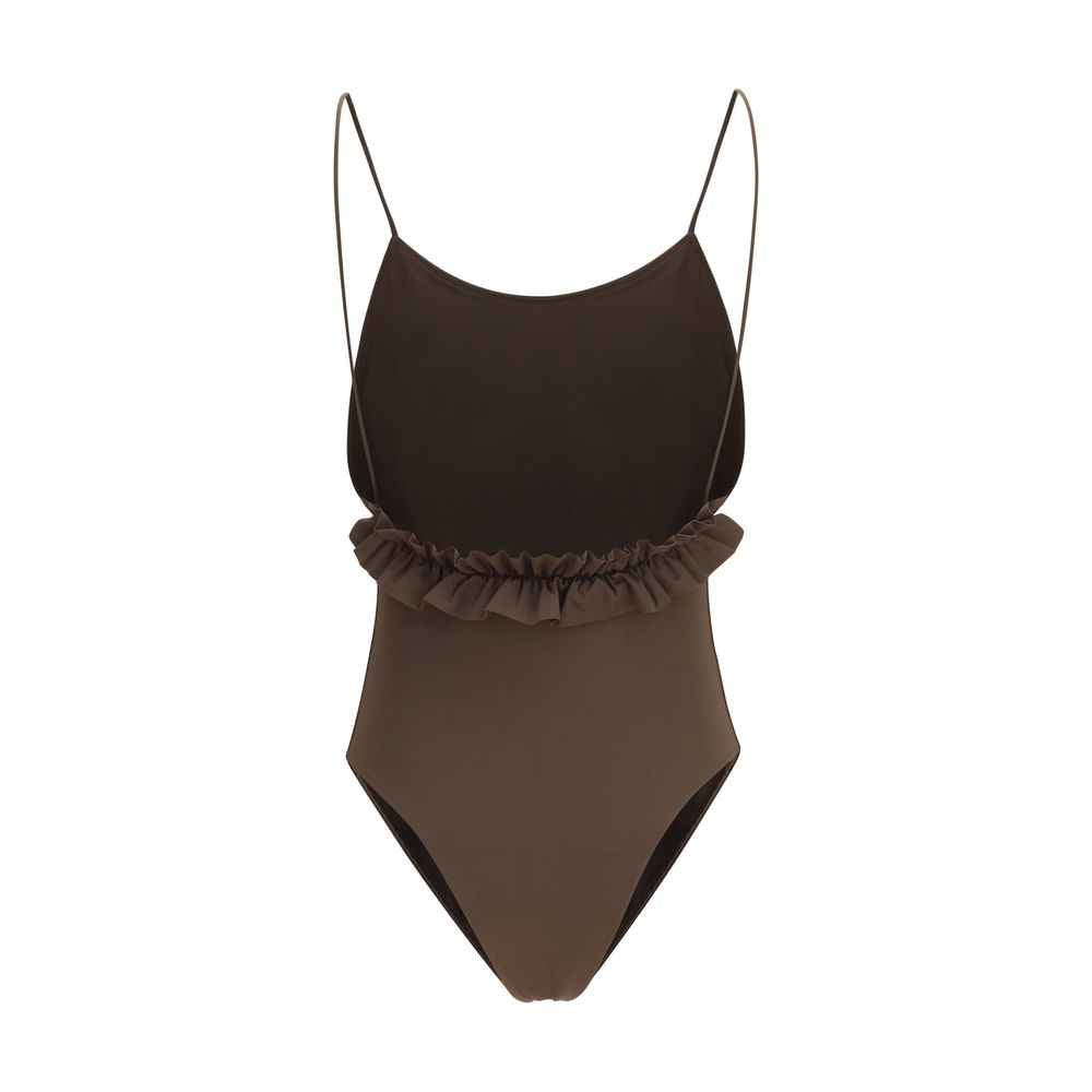 Jacquemus Brown Polyamide One-Piece Swimsuit