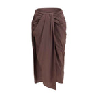 Jacquemus Brown Polyester Midi Skirt