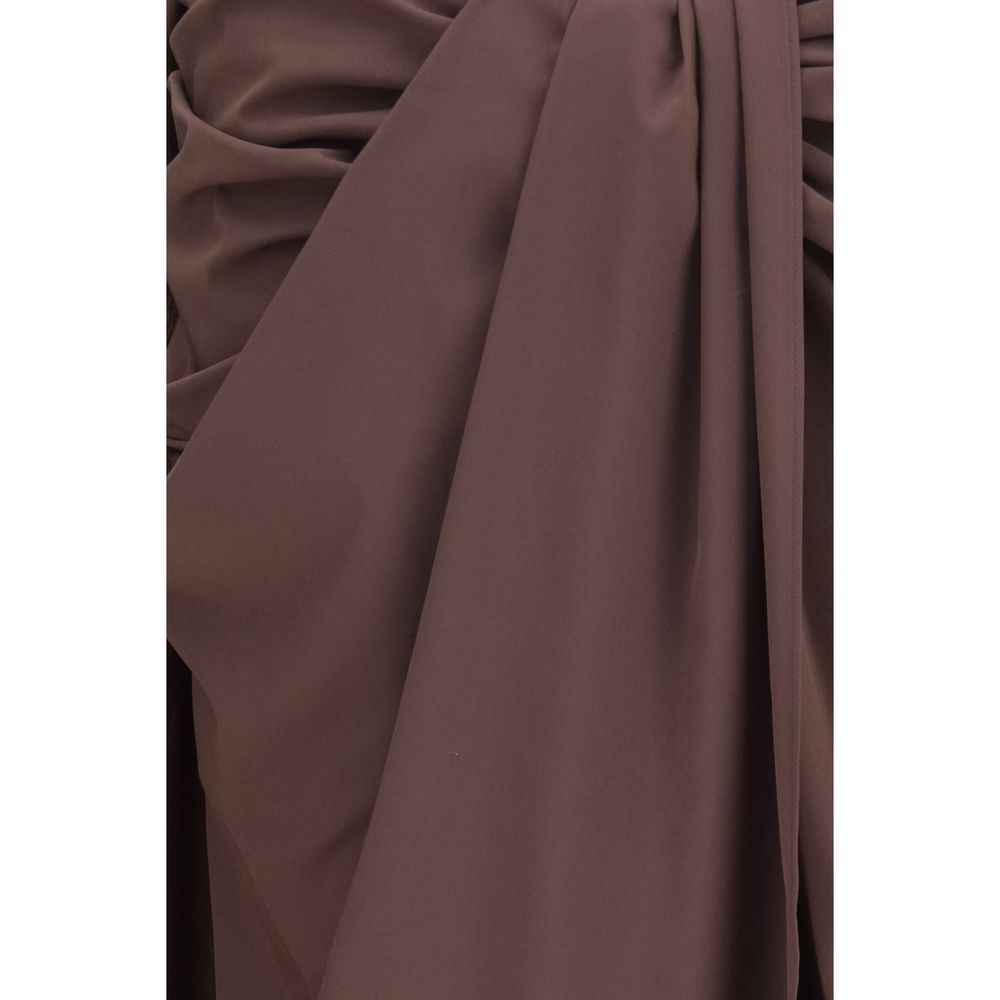 Jacquemus Brown Polyester Midi Skirt