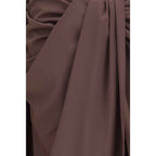 Jacquemus Brown Polyester Midi Skirt