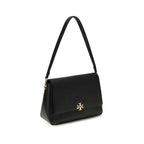 Tory Burch Black Calf Leather Bos Taurus Shoulder Bag