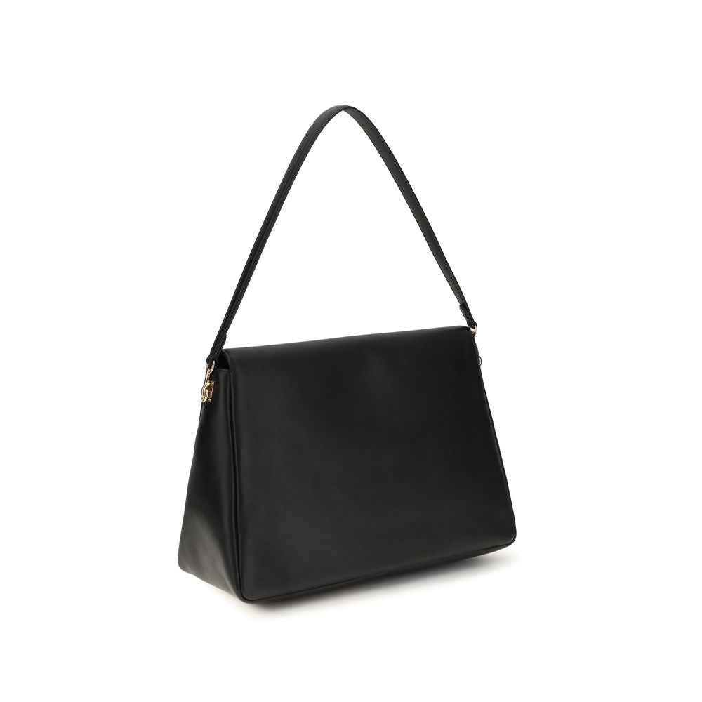 Tory Burch Black Calf Leather Bos Taurus Shoulder Bag