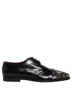 Dolce & Gabbana Black Embellished Men Derby Dress Formal Shoes