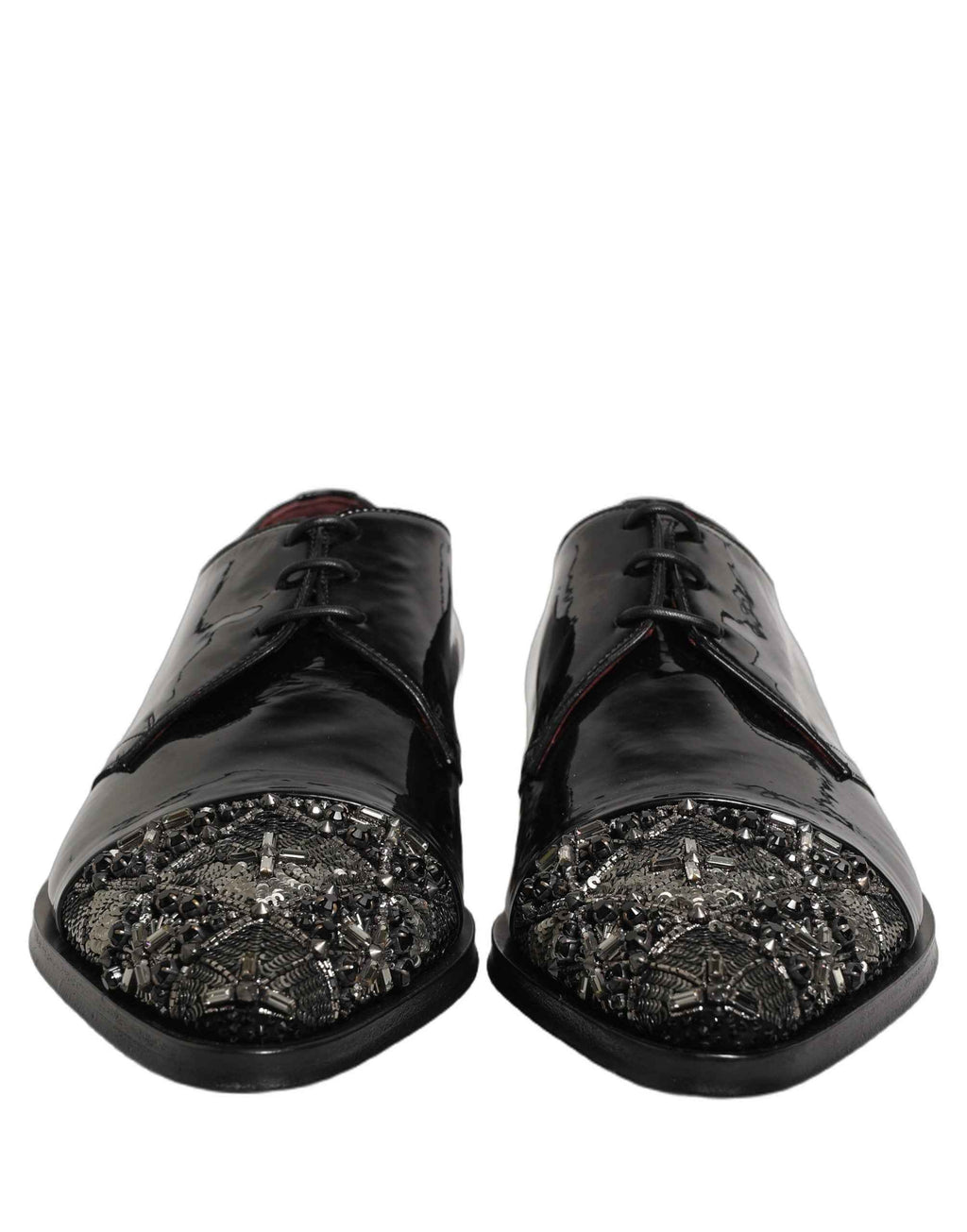 Dolce & Gabbana Black Embellished Derby Dress Formal Shoes