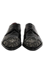 Dolce & Gabbana Black Embellished Derby Dress Formal Shoes