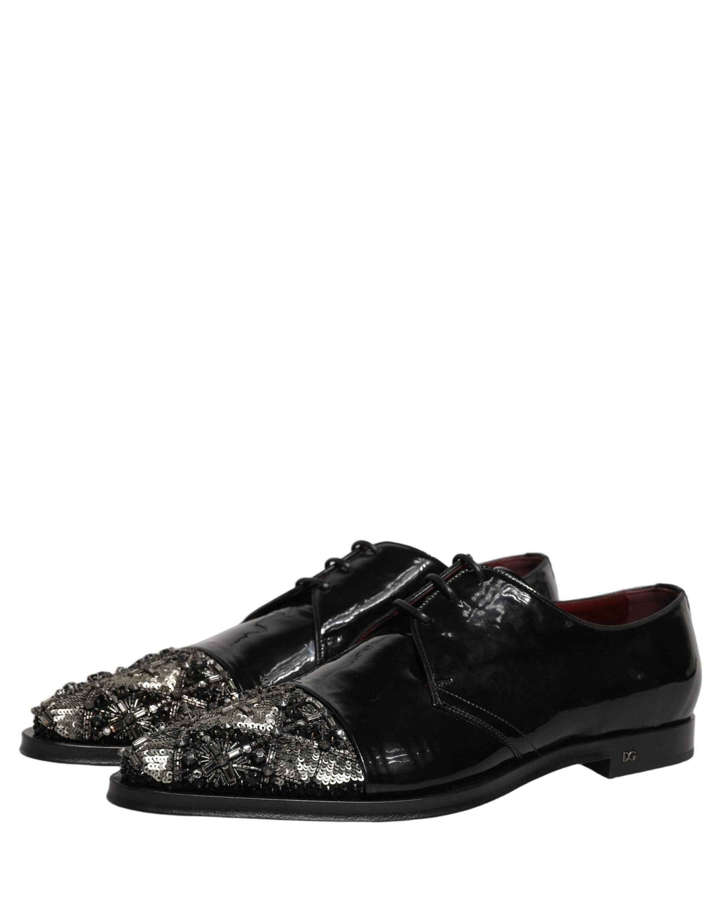 Dolce & Gabbana Black Embellished Derby Dress Formal Shoes