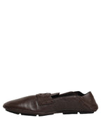 Dolce & Gabbana Brown Deerskin Leather Driver Loafers Shoes