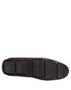 Dolce & Gabbana Brown Deerskin Leather Driver Loafers Shoes