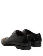 Dolce & Gabbana Black Embellished Derby Dress Formal Shoes