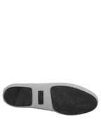 Dolce & Gabbana Gray Crown Rose Angel Embroidery Loafer Shoes