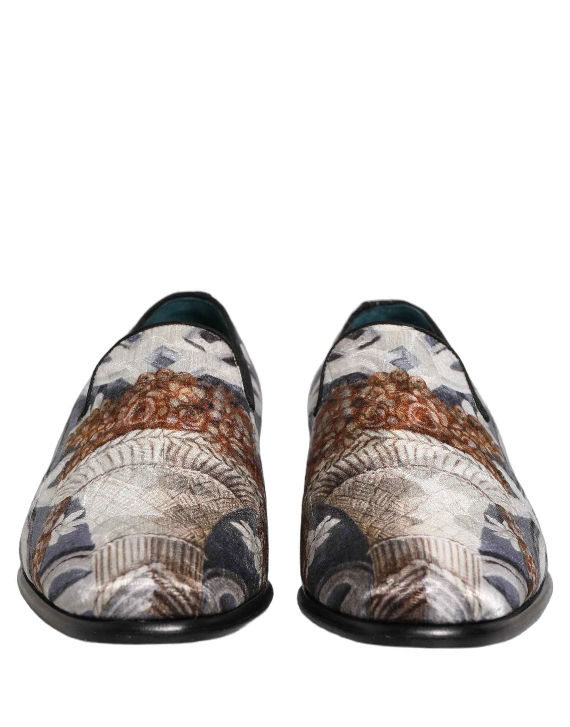 Dolce & Gabbana Multicolor Floral Tapestry Embroidery Loafer Shoes