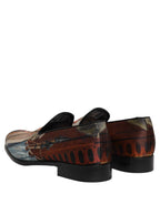 Dolce & Gabbana Multicolor Lion Print Slip On Loafers Shoes
