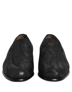 Dolce & Gabbana Black Brocade Men Slip On Dress Loafers Shoes