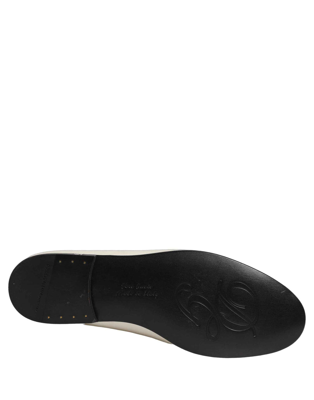 Dolce & Gabbana White Satin Logo Slip On Flats Loafers Shoes