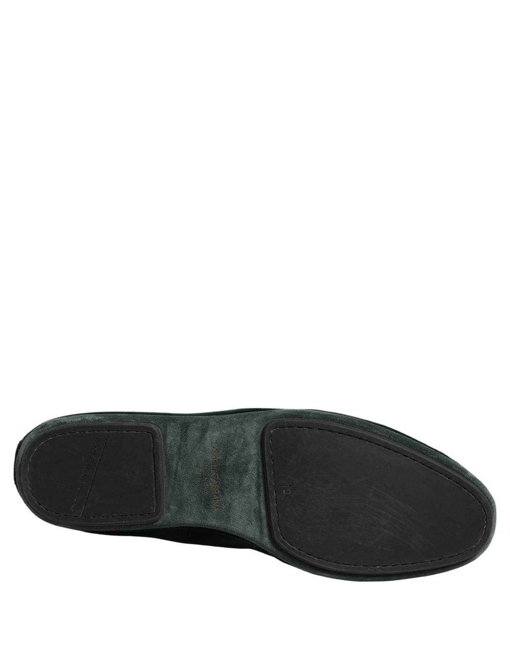 Dolce & Gabbana Green Velvet Slip On Men Flats Loafers Shoes