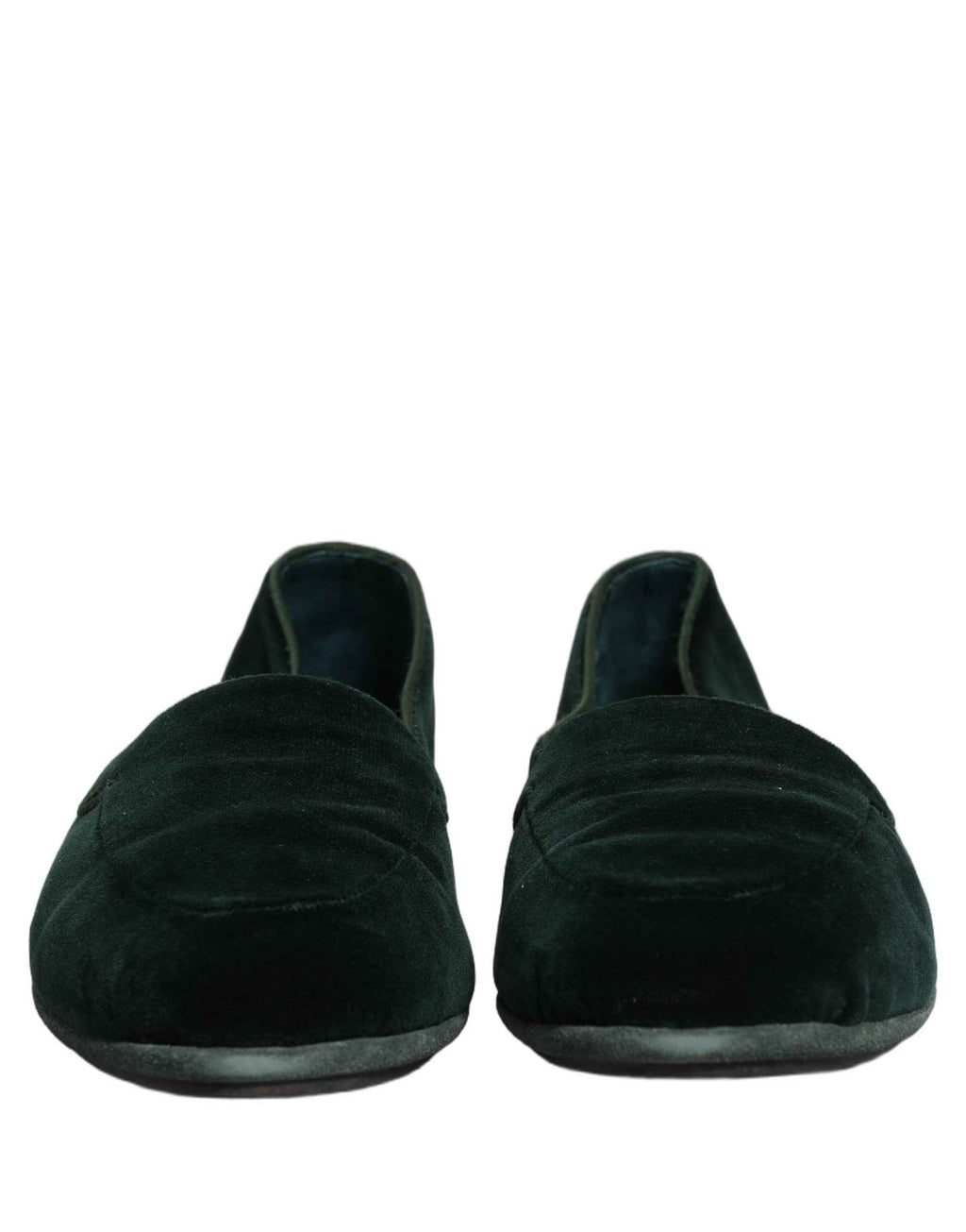 Dolce & Gabbana Green Velvet Slip On Men Flats Loafers Shoes