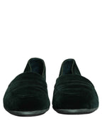 Dolce & Gabbana Green Velvet Slip On Men Flats Loafers Shoes
