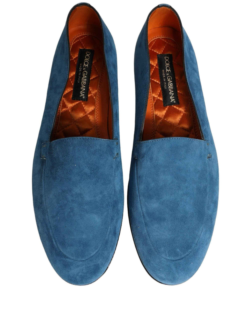 Dolce & Gabbana Blue Velvet Slip On Men Flats Loafers Shoes