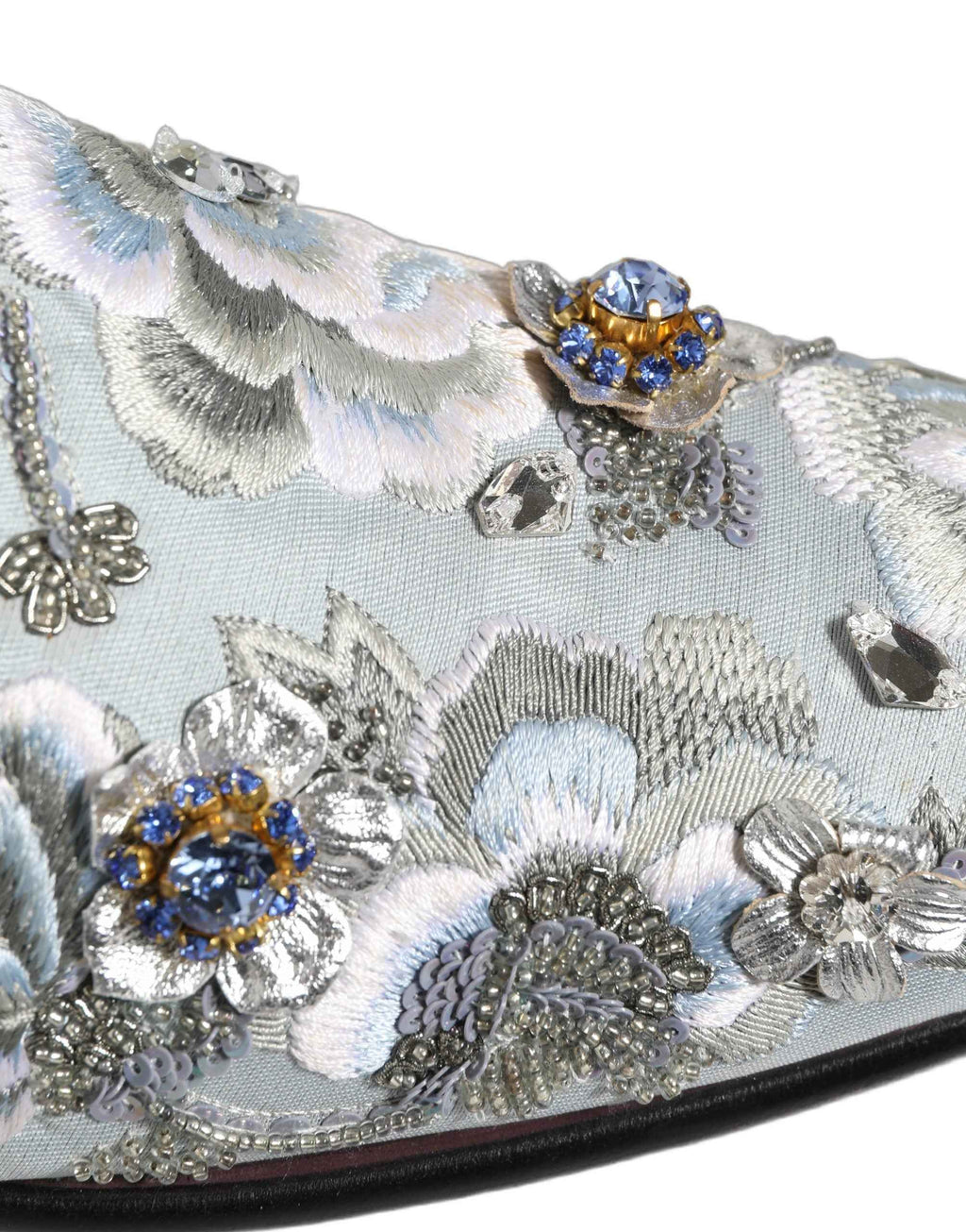 Dolce & Gabbana White Floral Embellished Men Loafers  Shoes