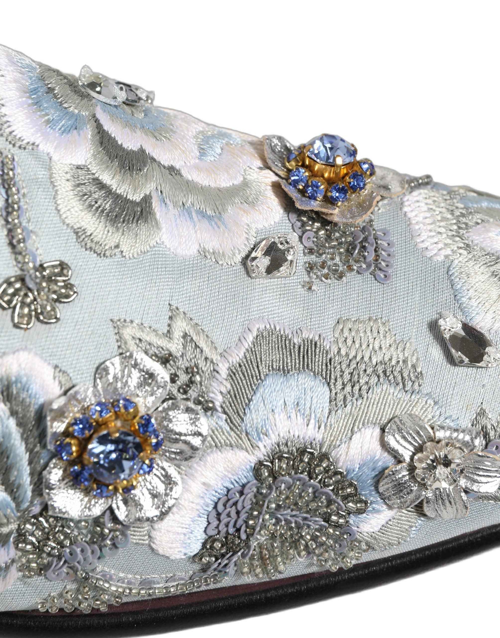 Dolce & Gabbana White Floral Embellished Men Loafers  Shoes