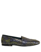 Dolce & Gabbana Multicolor Floral Jacquard Men Loafers Shoes