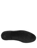 Dolce & Gabbana Black Crystal Embellished Men Loafers Shoes