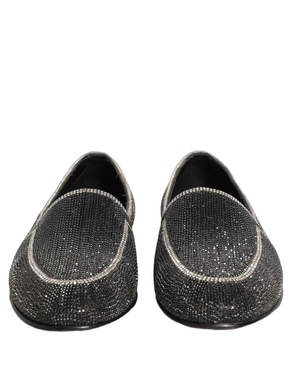 Dolce & Gabbana Black Crystal Embellished Men Loafers Shoes