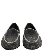 Dolce & Gabbana Black Crystal Embellished Men Loafers Shoes